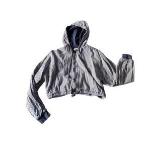 Vintage gingham cropped hooded jacket